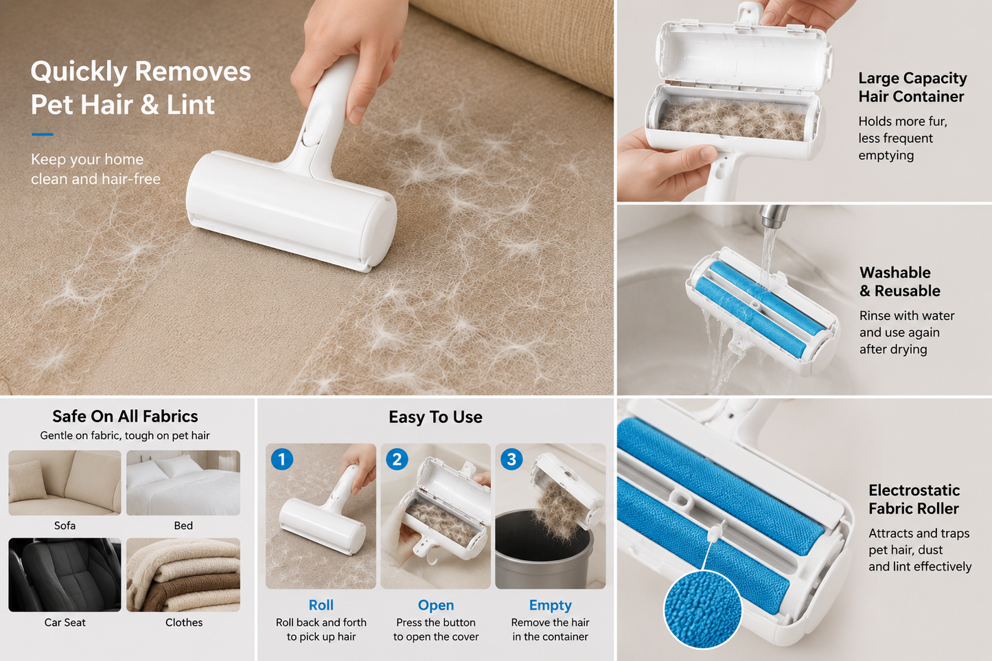ClickBox Pet Hair Remover Roller
