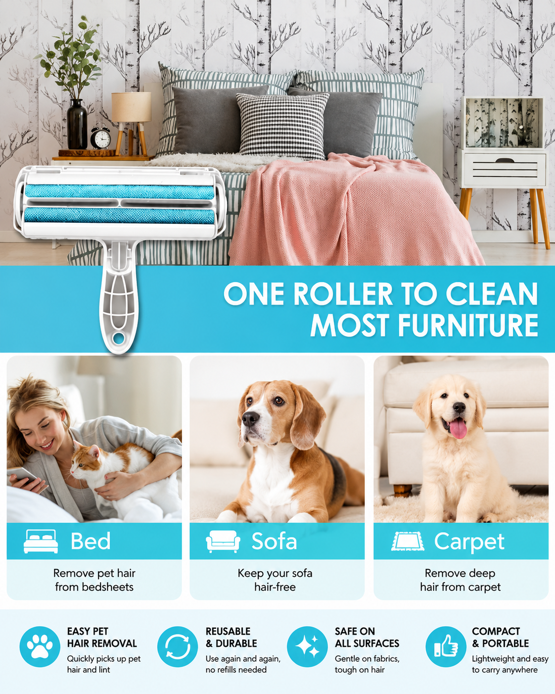 ClickBox Pet Hair Remover Roller